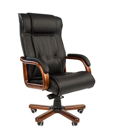 Кресло CHAIRMAN 653 кожа черная в Элисте - изображение