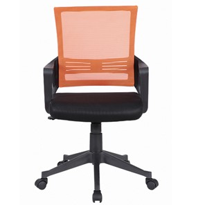 Кресло компьютерное Brabix Balance MG-320 (с подлокотниками, комбинированное черное/оранжевое) 531832 в Элисте