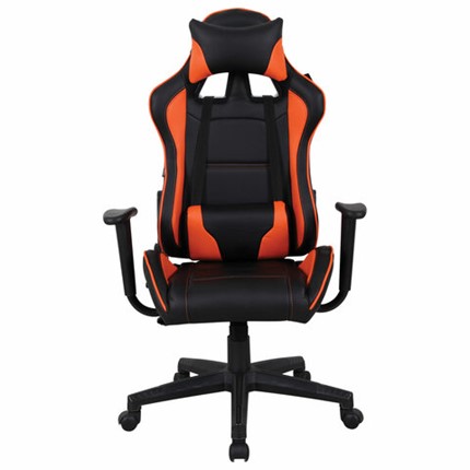 Офисное кресло Brabix GT Racer GM-100 (две подушки, экокожа, черное/оранжевое) в Элисте - изображение