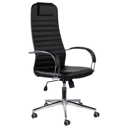 Кресло Brabix Premium Pilot EX-610 CH (хром, кожзам, черное) в Элисте - изображение