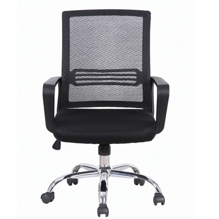 Кресло компьютерное Brabix Daily MG-317 (с подлокотниками, хром, черное) в Элисте - изображение
