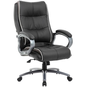 Кресло Brabix Premium Strong HD-009 (экокожа черная, ткань серая) в Элисте