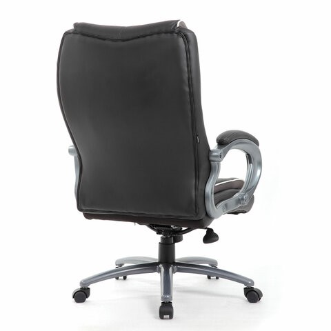 Кресло Brabix Premium Strong HD-009 (экокожа черная, ткань серая) 531945 в Элисте - изображение 2