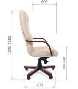 Офисное кресло CHAIRMAN 480 WD, экокожа, цвет бежевый в Элисте - предосмотр 2