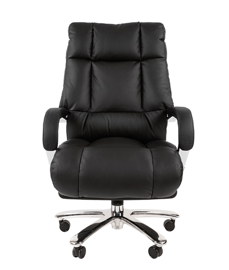 Кресло компьютерное CHAIRMAN 405 черное нат.кожа/экокожа в Элисте - изображение 1