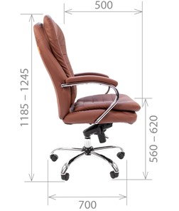 Компьютерное кресло CHAIRMAN 795 кожа, цвет коричневый в Элисте - предосмотр 2