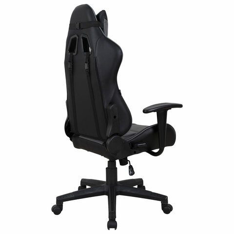 Офисное кресло Brabix GT Racer GM-100 (две подушки, экокожа, черное/серое) в Элисте - изображение 2