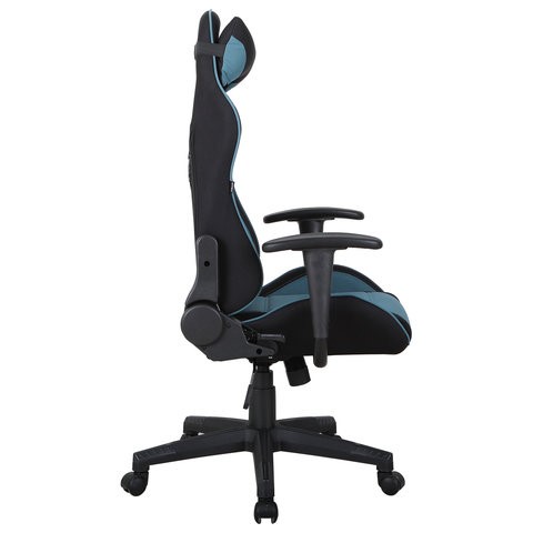 Офисное кресло Brabix GT Racer GM-100 (две подушки, ткань, черное/голубое) в Элисте - изображение 2