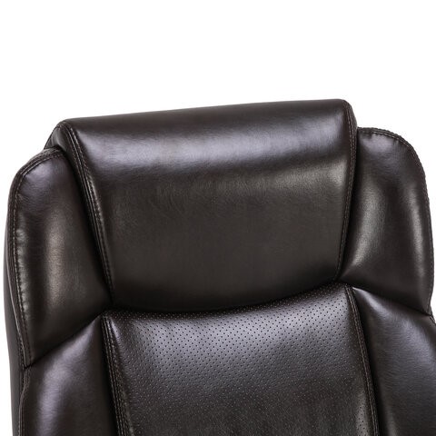 Компьютерное кресло Brabix Premium Favorite EX-577 (пружинный блок, рециклир. кожа, коричневое) 531936 в Элисте - изображение 5