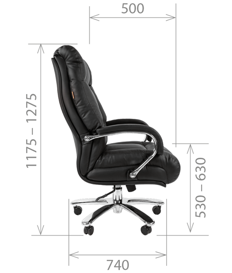 Кресло компьютерное CHAIRMAN 405 черное нат.кожа/экокожа в Элисте - изображение 4
