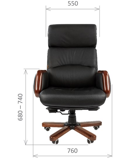 Компьютерное кресло CHAIRMAN 417 кожа черная в Элисте - изображение 1