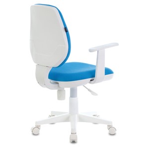 Офисное кресло Brabix Fancy MG-201W (с подлокотниками, пластик белый, голубое) в Элисте - предосмотр 3