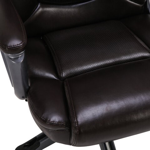 Компьютерное кресло Brabix Premium Favorite EX-577 (пружинный блок, рециклир. кожа, коричневое) 531936 в Элисте - изображение 7