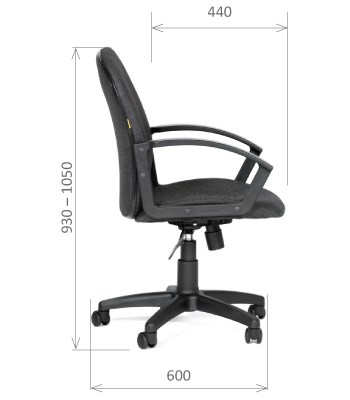 Кресло компьютерное CHAIRMAN 681 Ткань C-3 черное в Элисте - изображение 2