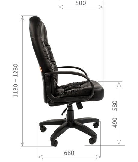 Кресло офисное CHAIRMAN 416, экокожа, цвет черный в Элисте - изображение 2