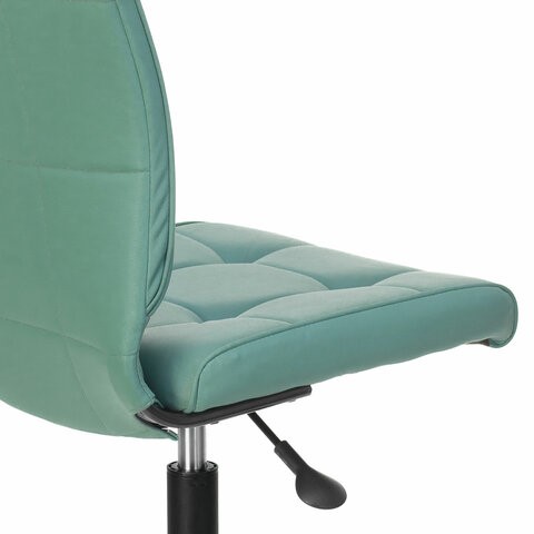 Офисное кресло Brabix Stream MG-314 (без подлокотников, пятилучие серебристое, экокожа, серо-голубое) в Элисте - изображение 5