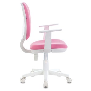 Кресло Brabix Fancy MG-201W (с подлокотниками, пластик белый, розовое) в Элисте - предосмотр 1
