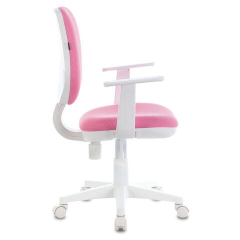 Кресло Brabix Fancy MG-201W (с подлокотниками, пластик белый, розовое) в Элисте - изображение 1