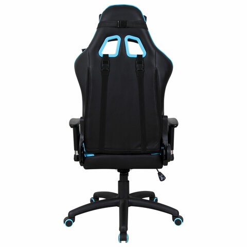 Компьютерное кресло Brabix GT Master GM-110 (две подушки, экокожа, черное/голубое) в Элисте - изображение 3