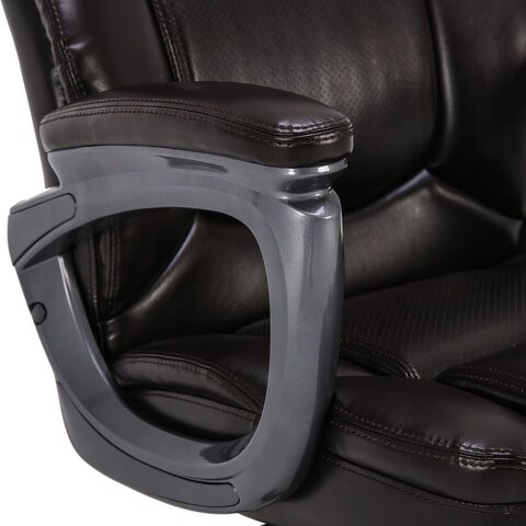 Компьютерное кресло Brabix Premium Favorite EX-577 (пружинный блок, рециклир. кожа, коричневое) 531936 в Элисте - изображение 9