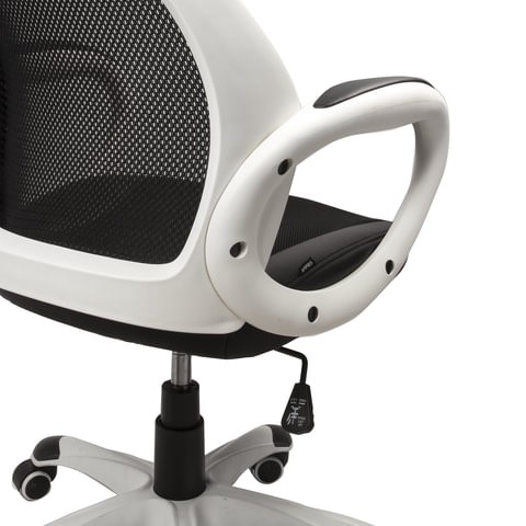 Компьютерное кресло Brabix Premium Genesis EX-517 (пластик белый, ткань/экокожа/сетка черная) в Элисте - изображение 4