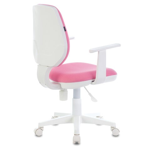Кресло Brabix Fancy MG-201W (с подлокотниками, пластик белый, розовое) в Элисте - изображение 2