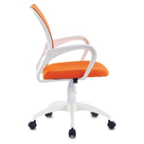 Кресло компьютерное Brabix Fly MG-396W (с подлокотниками, пластик белый, сетка, оранжевое) в Элисте - предосмотр 2