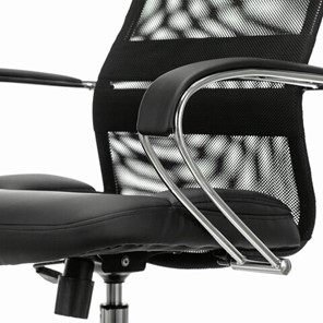 Кресло компьютерное Brabix Premium Stalker EX-608 CH (хром, ткань-сетка/кожзам, черное) 532091 в Элисте - предосмотр 3