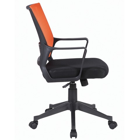 Кресло компьютерное Brabix Balance MG-320 (с подлокотниками, комбинированное черное/оранжевое) в Элисте - изображение 1
