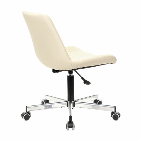 Офисное кресло Brabix Deco MG-316 (без подлокотников, пятилучие серебристое, экокожа, слоновая кость) 532081 в Элисте - изображение 2