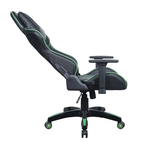 Кресло Brabix GT Carbon GM-120 (две подушки, экокожа, черное/зеленое) в Элисте - изображение 4
