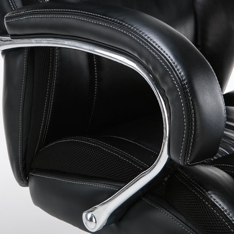 Кресло компьютерное Brabix Premium Status HD-003 (рециклированная кожа, хром, черное) 531821 в Элисте - изображение 7