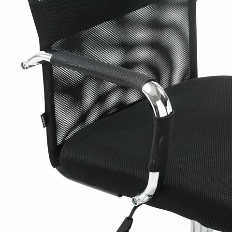Компьютерное кресло Brabix Fit EX-514 (с подголовником, хром, черное) 531949 в Элисте - изображение 8