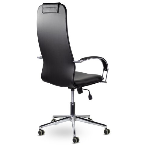 Кресло Brabix Premium Pilot EX-610 CH (хром, кожзам, черное) в Элисте - изображение 3