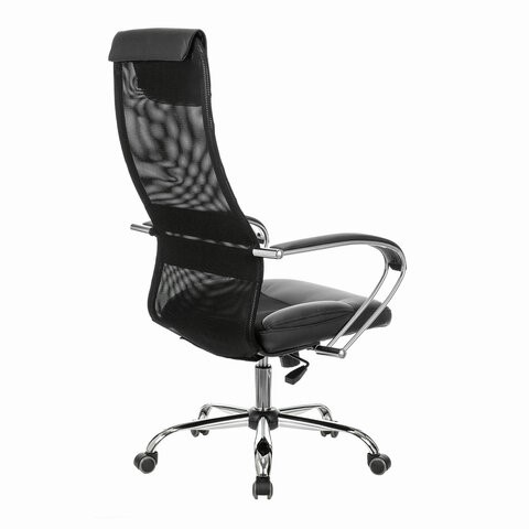 Кресло компьютерное Brabix Premium Stalker EX-608 CH (хром, ткань-сетка/кожзам, черное) 532091 в Элисте - изображение 9