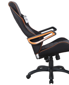 Офисное кресло Brabix Techno Pro GM-003 (ткань, черное/серое, вставки оранжевые) в Элисте - предосмотр 1
