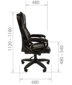 Компьютерное кресло CHAIRMAN 432, экокожа, цвет черный в Элисте - предосмотр 2