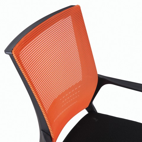 Кресло компьютерное Brabix Balance MG-320 (с подлокотниками, комбинированное черное/оранжевое) в Элисте - изображение 3