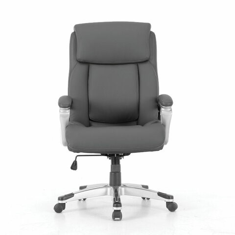 Кресло офисное Brabix Premium Level EX-527 (пружинный блок, рециклированная кожа, серое) 531937 в Элисте - изображение 4