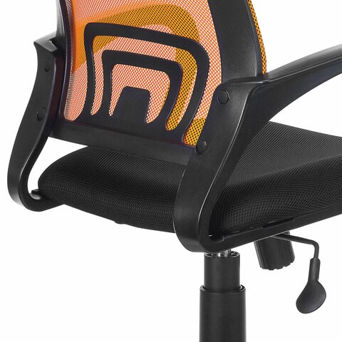 Офисное кресло Brabix Fly MG-396 (с подлокотниками, сетка, оранжевое/черное) в Элисте - изображение 5