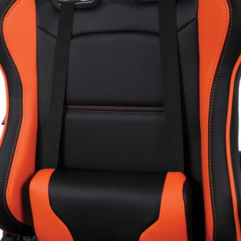 Офисное кресло Brabix GT Racer GM-100 (две подушки, экокожа, черное/оранжевое) в Элисте - изображение 6