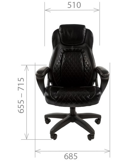 Компьютерное кресло CHAIRMAN 432, экокожа, цвет черный в Элисте - изображение 1