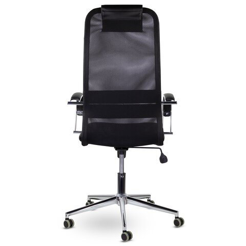 Кресло Brabix Premium Pilot EX-610 CH (хром, ткань-сетка, черное) в Элисте - изображение 4