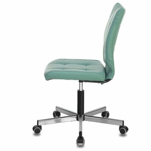 Офисное кресло Brabix Stream MG-314 (без подлокотников, пятилучие серебристое, экокожа, серо-голубое) в Элисте - предосмотр 3