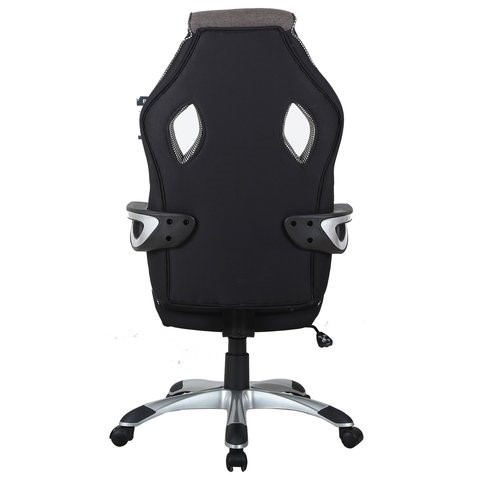 Офисное кресло Brabix Techno GM-002 (ткань, черное/серое, вставки белые) в Элисте - изображение 3