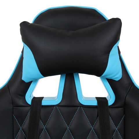Компьютерное кресло Brabix GT Master GM-110 (две подушки, экокожа, черное/голубое) в Элисте - изображение 5