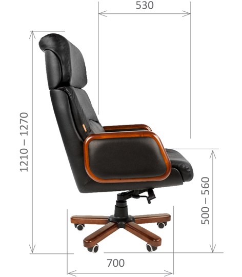 Компьютерное кресло CHAIRMAN 417 кожа черная в Элисте - изображение 2