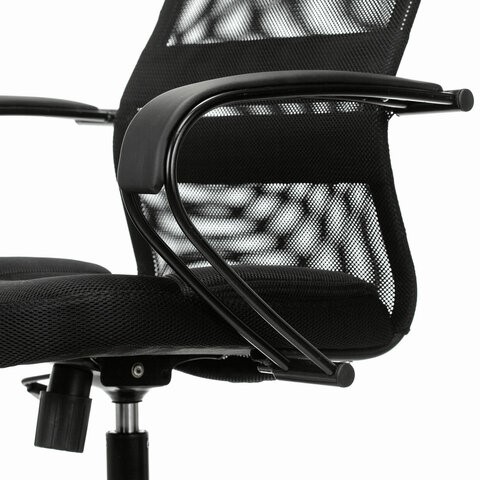 Офисное кресло Brabix Premium Stalker EX-608 PL (ткань-сетка/кожзам, черное) в Элисте - изображение 8