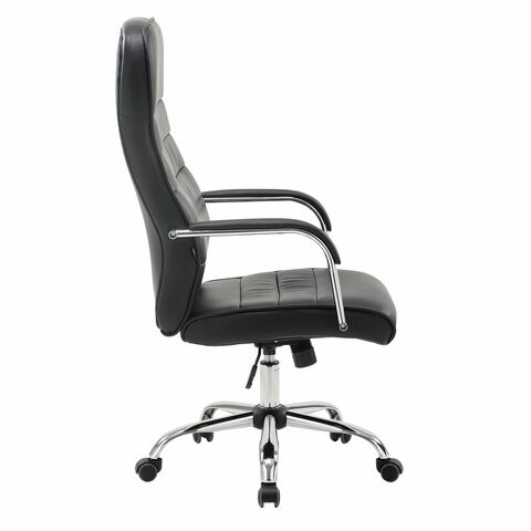 Кресло офисное Brabix Stark EX-547 (экокожа, хром, черное) 531948 в Элисте - изображение 1