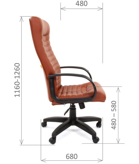 Компьютерное кресло CHAIRMAN 480 LT, экокожа, цвет коричневый в Элисте - изображение 2
